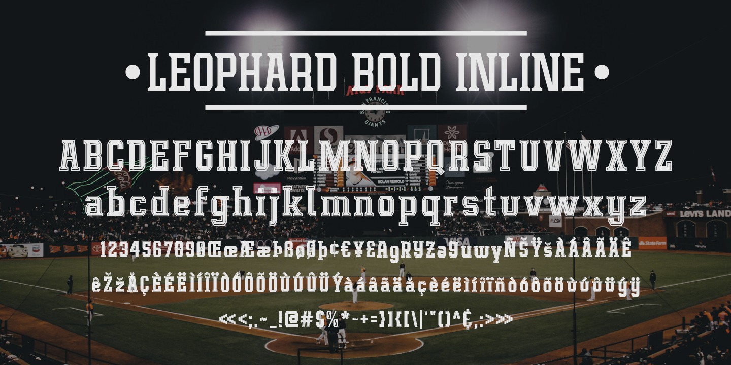 Leophard Bold Inline Font preview
